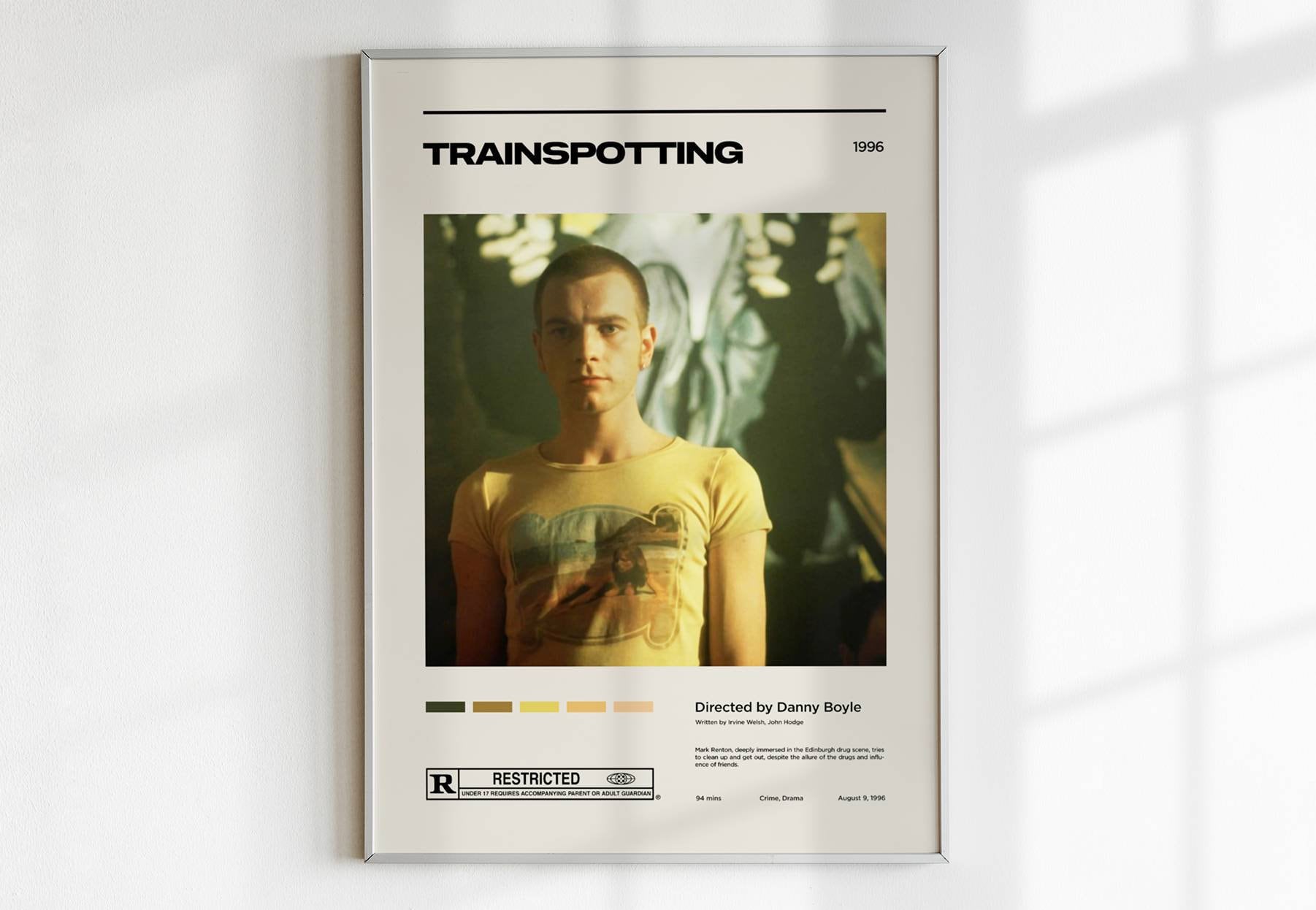 Trainspotting / Minimalist Movie Poster Print / Mid Century