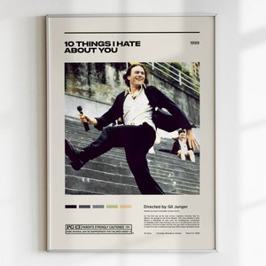 Póster de la película "10 Things I Hate About You", lámina artística de mediados de siglo.