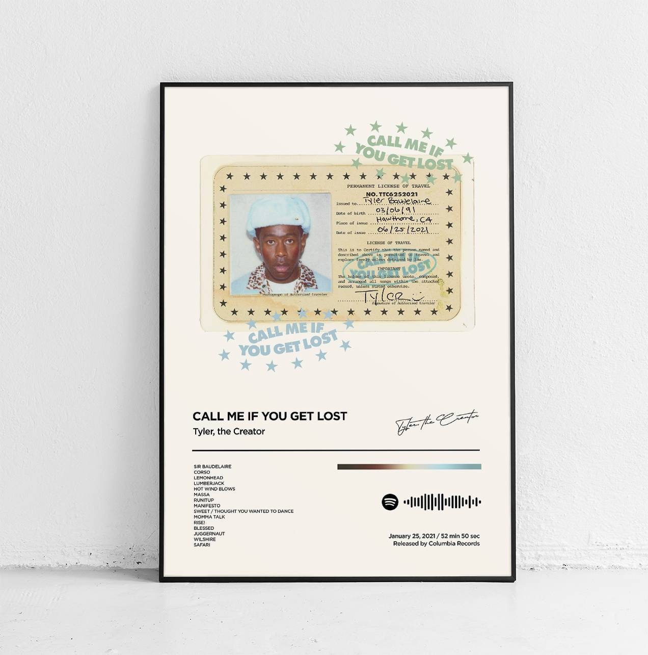 Call Me If You Get Lost Tyler The Creator Album Tracklist Etsy