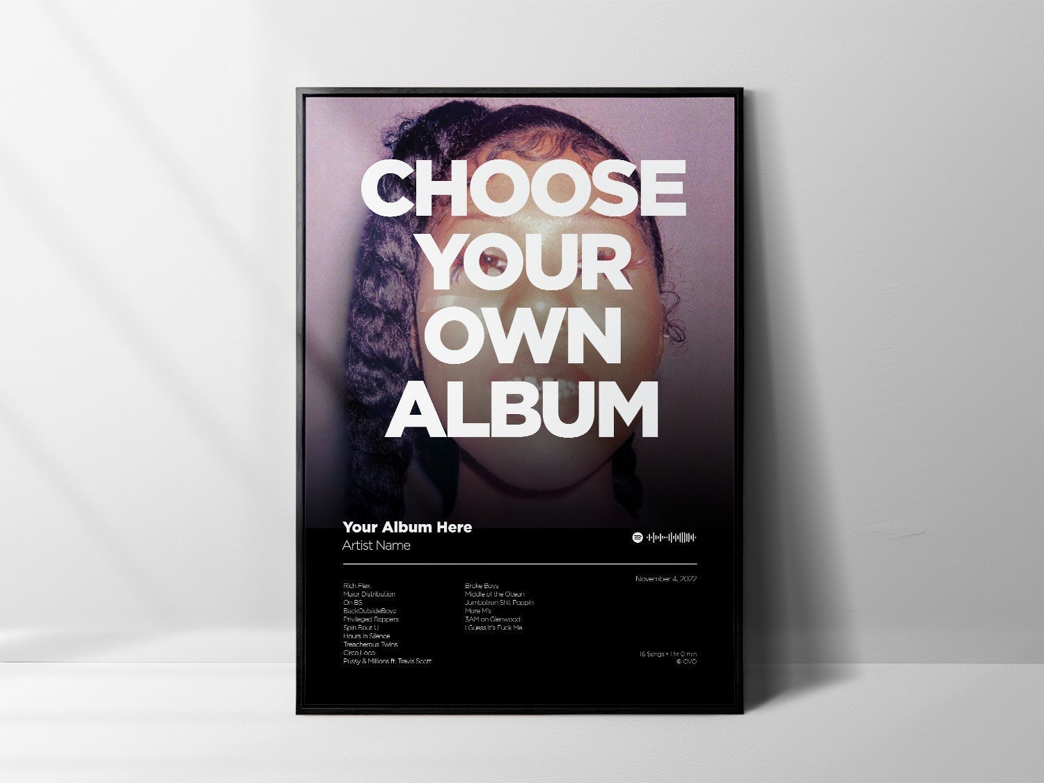 Choose Your Own Album / Custom Album Tracklist Poster / Minimal / Wall Art / Apartment Posters / Bedroom Posters / Music Poster