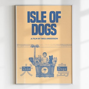 Isle of Dogs / Wes Anderson / Graphic Minimalist Movie Poster Print / Mid Century / Custom Posters / Gift Idea