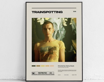 Trainspotting / Minimalist Movie Poster Print / Mid Century