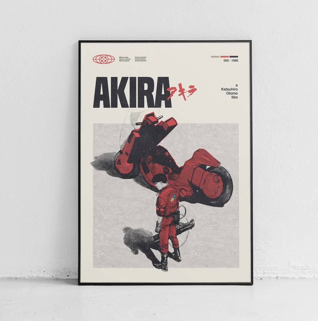Akira / Mid Century Movie Poster / Minimal / Wall Art