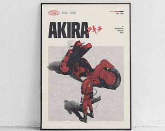 Akira / Poster di film di metà secolo / Minimal / Arte da parete / Poster di appartamenti / Poster di camera da letto