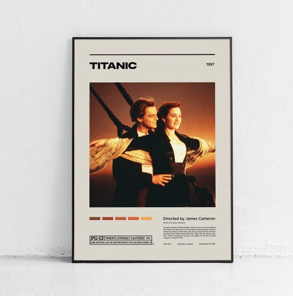 Titanic / James Cameron / Minimalist Movie Poster Print / Mid
