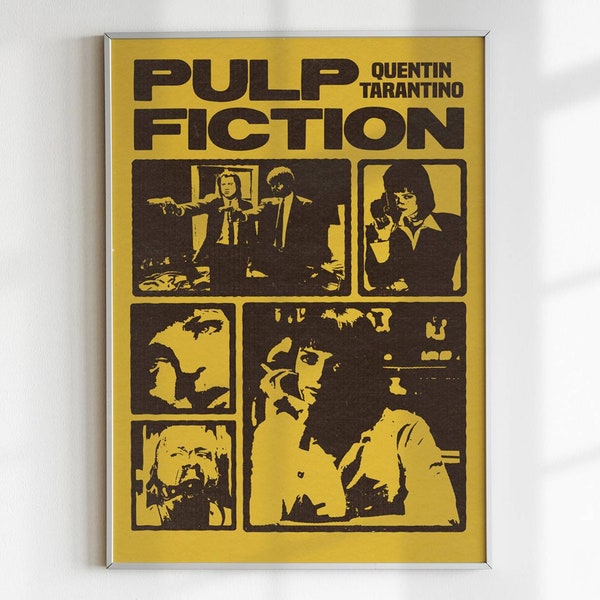 Pulp Fiction / Quentin Tarantino / Minimalist Movie Poster Print / Mid Century / Custom Posters / Gift Idea