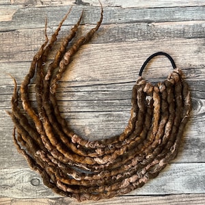Dreads-Haarband dunkelbraun Zopfband Wolldreads Haargummi