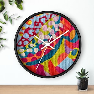 Colorful Abstract Art Wall Clock – Bold Modern Decor • Statement Home Accent • Wearable Art Vibes for Wall