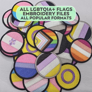 LGBTQIA+ Pride Flag Patch Collection, All Flags, 60x60mm / 2,36in, Constantly Updated