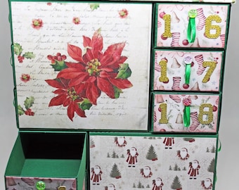 Drawers advent calendar. Digital cutting file for Cricut, Scanncut and Silhouette Cameo.