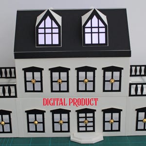 Archivos de corte de casa 3D o calendario de Adviento, archivos SVG, archivos PDF, archivos de Silhouette Studio. Descarga digital.