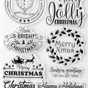 Clear stamps kerst, (10 clear stamps) Scrapbooking, reliëf