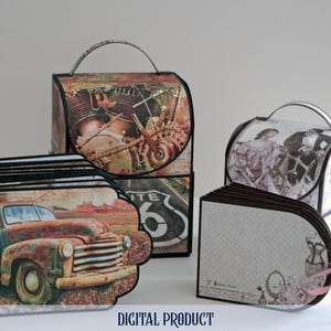 Sac à dos, cartable avec mini album Fichiers de découpe, fichiers SVG, fichiers PDF, fichiers Silhouette Studio. Téléchargement numérique
