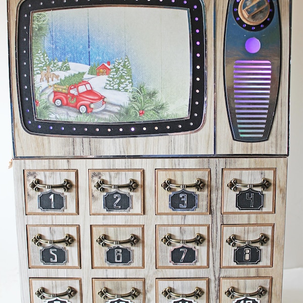 TV advent calendar. Digital cutting file for Cricut, Scanncut and Silhouette Cameo.
