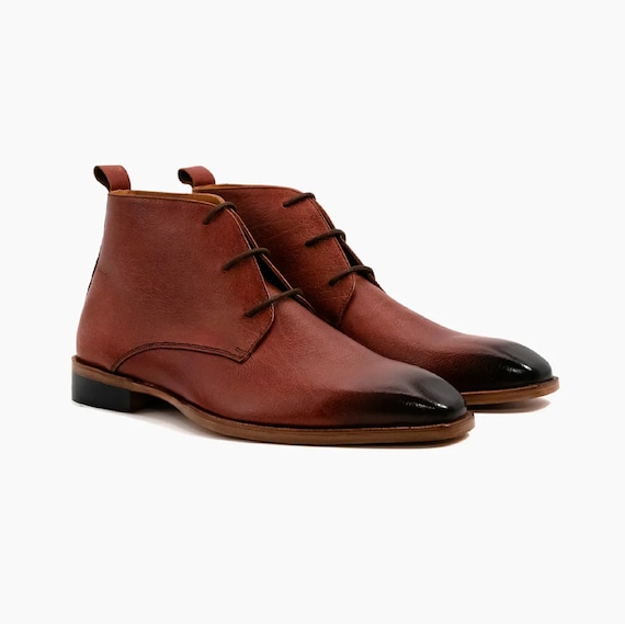 Bespoke Men s Handmade Burgundy Color good Year Welted Genuine