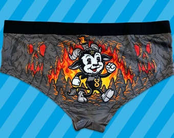 Cartoon Baphomet Panties - Spandex Blend Briefs