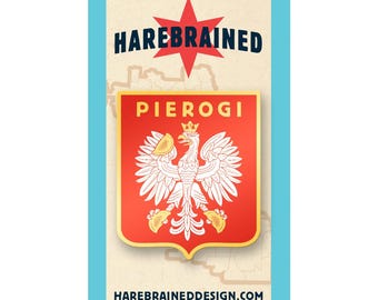 Polish Flag Crest Pierogi Enamel Pin