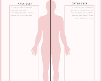 Inner Vs Outer Self reflection worksheet TEMPLATE
