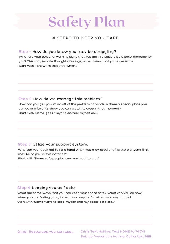 Domestic Violence Safety Plan Worksheet