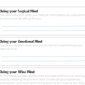 DBT Wise Mind Worksheet TEMPLATE Etsy