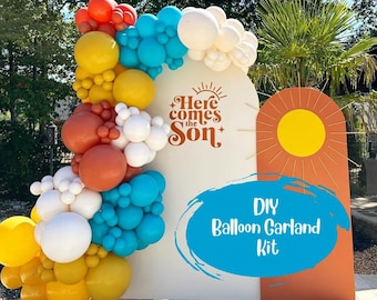 Balloon garland DIY kit Here comes the Son, You are my sunshine, Pumpkin, Baby Shower, Birthday, Bridal shower, Graduation Balloon arch