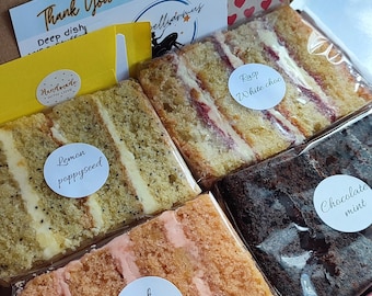 Letterbox Cake slices - SPECIAL FLAVOURS - Birthday Cake - 4 Cake Slices - Birthday Gift - Postal Cake - Thoughtful Gift - Sympathy gift