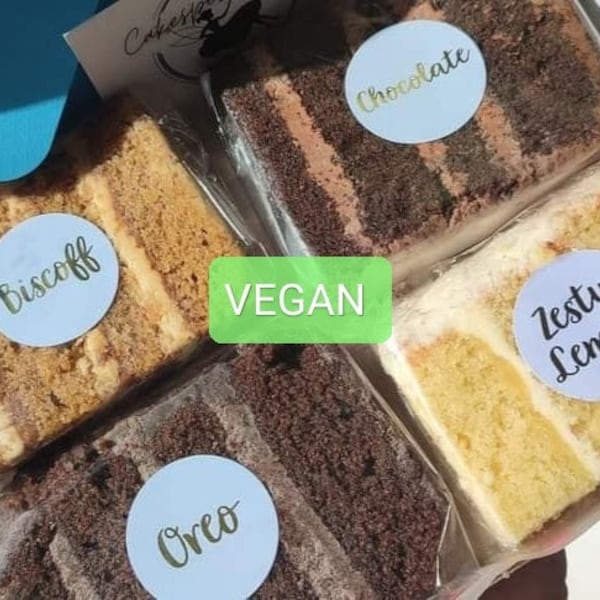 VEGAN Letterbox Cake slices - Birthday Cake - 4 Cake Slices - Birthday Gift - Vegan Cake - Thoughtful Gift - Vegan treat - Letterbox gift
