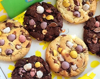 Easter NYC cookies, Letterbox Friendly Cookies, 6 Thick Cookies, Postal Cookies, EASTER Gift Idea, With personalised message, Mini Eggs