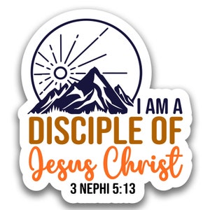 LDS #1 2024 Tema juvenil "Soy un discípulo de Jesucristo" UNA CALCOMANÍA impermeable troquelada vinilo personalizado grueso pegatina duradera recordatorio impactante