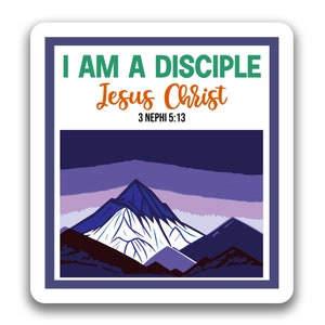 LDS #8 2024 Tema juvenil "Soy un discípulo de Jesucristo" UNA CALCOMANÍA impermeable troquelada vinilo personalizado grueso pegatina duradera recordatorio impactante