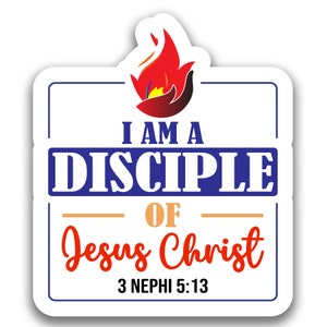 LDS #4 2024 Tema juvenil "Soy un discípulo de Jesucristo" UNA CALCOMANÍA impermeable troquelada vinilo personalizado grueso pegatina duradera recordatorio impactante