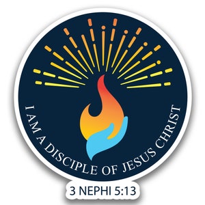 LDS #12 2024 Tema juvenil "Soy un discípulo de Jesucristo" UNA CALCOMANÍA impermeable troquelada vinilo personalizado grueso duradero pegatina recordatorio impactante