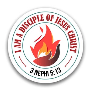 LDS #6 2024 Tema juvenil "Soy un discípulo de Jesucristo" UNA CALCOMANÍA impermeable troquelada vinilo personalizado grueso pegatina duradera recordatorio impactante