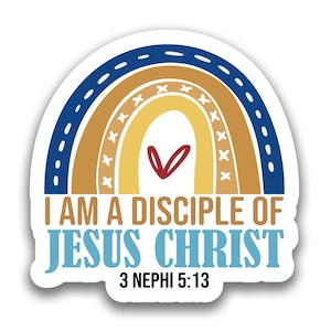 LDS #5 2024 Tema juvenil "Soy un discípulo de Jesucristo" UNA CALCOMANÍA impermeable troquelada vinilo personalizado grueso pegatina duradera recordatorio impactante