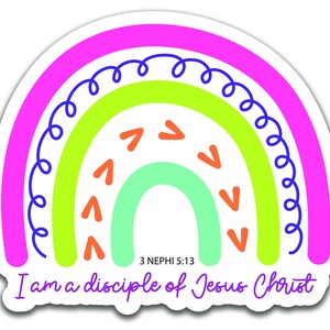 LDS #4 2024 Tema juvenil "Soy un discípulo de Jesucristo" UNA CALCOMANÍA impermeable troquelada vinilo personalizado grueso pegatina duradera recordatorio impactante