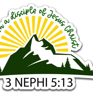 LDS #6 2024 Tema juvenil "Soy un discípulo de Jesucristo" UNA CALCOMANÍA impermeable troquelada vinilo personalizado grueso pegatina duradera recordatorio impactante