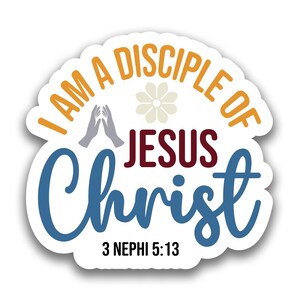 SUD #2 2024 Tema juvenil "Soy un discípulo de Jesucristo" UNA CALCOMANÍA impermeable troquelada vinilo personalizado pegatina gruesa y duradera recordatorio impactante
