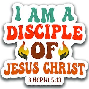 LDS #3 2024 Tema juvenil "Soy un discípulo de Jesucristo" UNA CALCOMANÍA impermeable troquelada vinilo personalizado grueso pegatina duradera recordatorio impactante