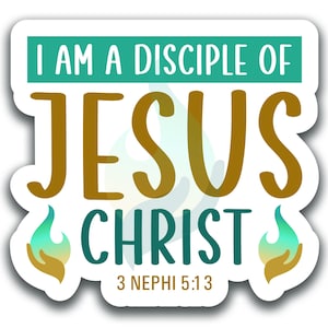 SUD #2 2024 Tema juvenil "Soy un discípulo de Jesucristo" UNA CALCOMANÍA impermeable troquelada vinilo personalizado pegatina gruesa y duradera recordatorio impactante
