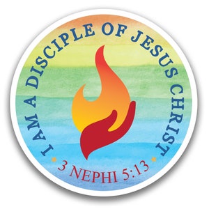 LDS #11 2024 Tema juvenil "Soy un discípulo de Jesucristo" UNA CALCOMANÍA troquelada impermeable vinilo personalizado pegatina gruesa y duradera recordatorio impactante