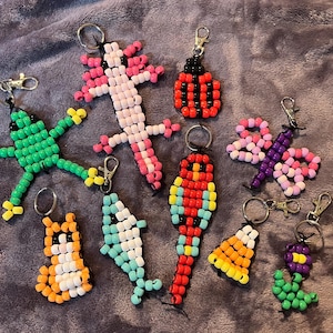 Pony Bead Animal Keychains Accessory