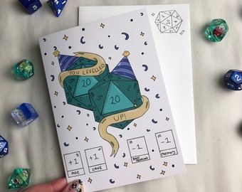 Funny D&D Birthday Card/ Nerdy birthday card (A6)
