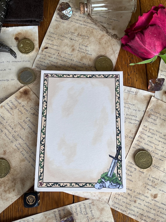 Medieval King Arthur Notepad: Fantasy Dark Academia A6