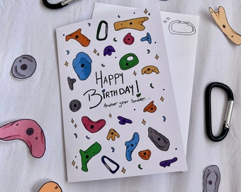 Rock Climbing Birthday Card / Bouldering Birthday Card A6