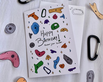 Bouldering Birthday Card // Rock Climbing Birthday Card A6