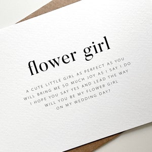 Flower Girl Proposal Card, Will You Be My Flower Girl, Be Our Flower Girl, Flower Girl Poem, Junior Bridesmaid Card,