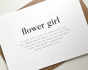 Flower Girl Proposal Card, Will You Be My Flower Girl, Be Our Flower Girl, Flower Girl Poem, Junior Bridesmaid Card,