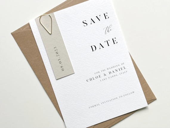 Modern Save The Date Cards, Save The Date Announcement, Elegant Wedding Announcement Card, Save Our Date Wedding Invitations