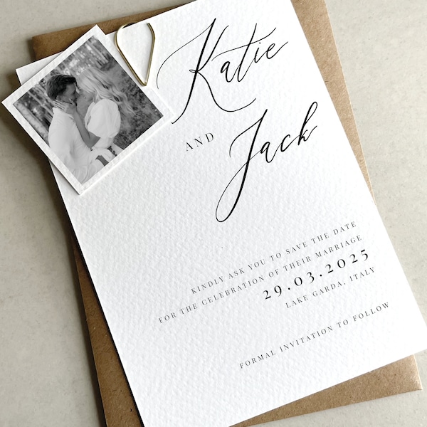 Elegant Save The Date Cards, Save Our Date Invitations, Wedding Save The Date, Personalised Save The Date, Photo Save The Date Card