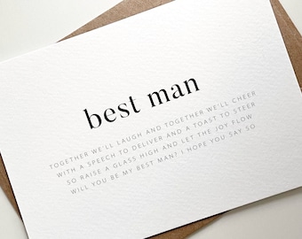 Best Man Proposal Card, Brother Will You Be My Best Man, Best Man Rhyme, Best Man Invitation, Modern Best Man Card, Best Man Proposal Ideas